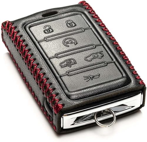 Miniatura 8 de Vitodeco Funda de cuero genuino para llavero inteligente compatible con Jeep Wagoneer, Jeep Grand Wagoneer, Jeep Grand Cherokee 2022-2025 (6