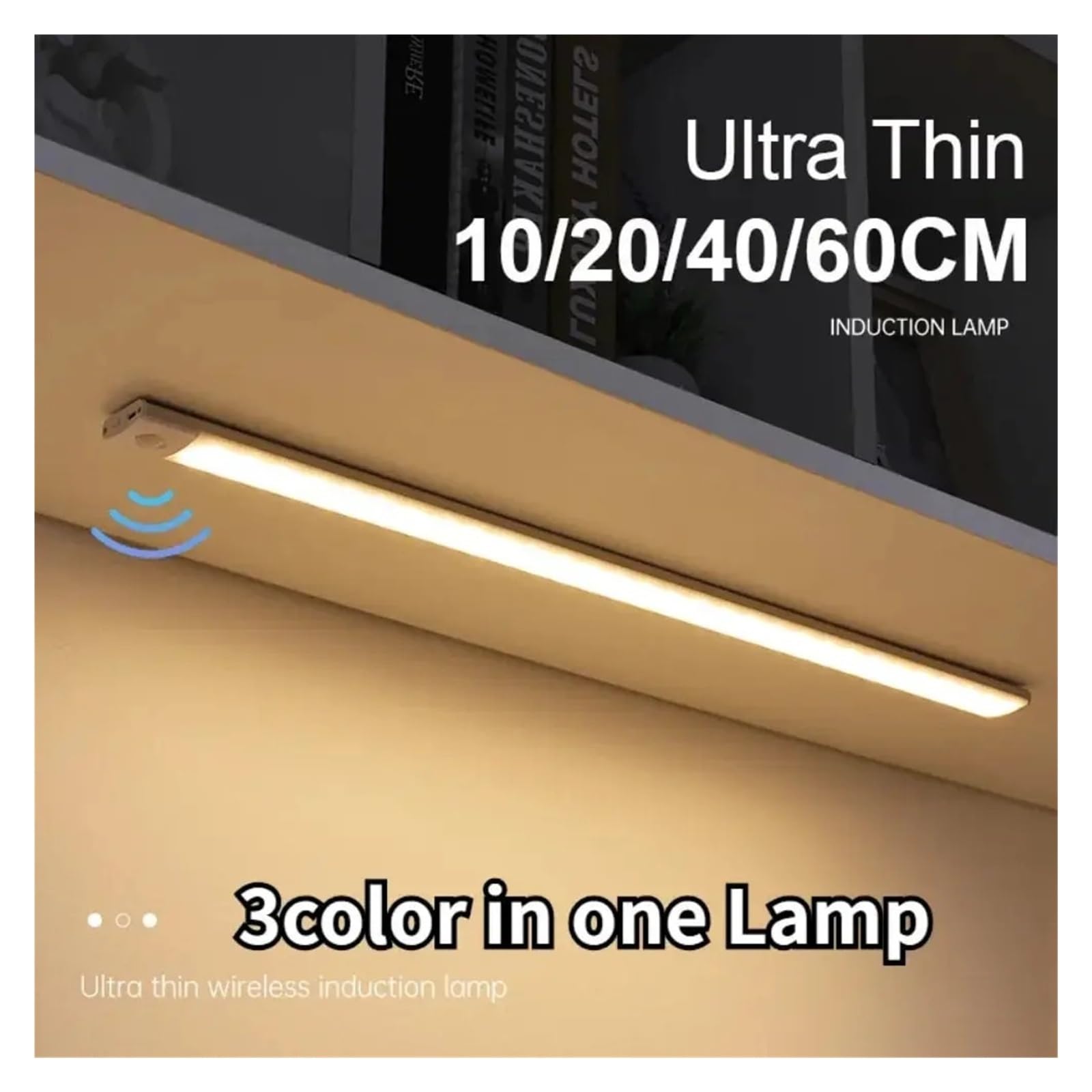 Luci For Armadietti Con Sensore Di Movimento LED Wireless USB Sotto La Luce Notturna Ultra Sottile For Da Cucina, Camera Letto, Guardaroba, Illuminazione Interna Sensore Di Movimento(Silvery 50CM)