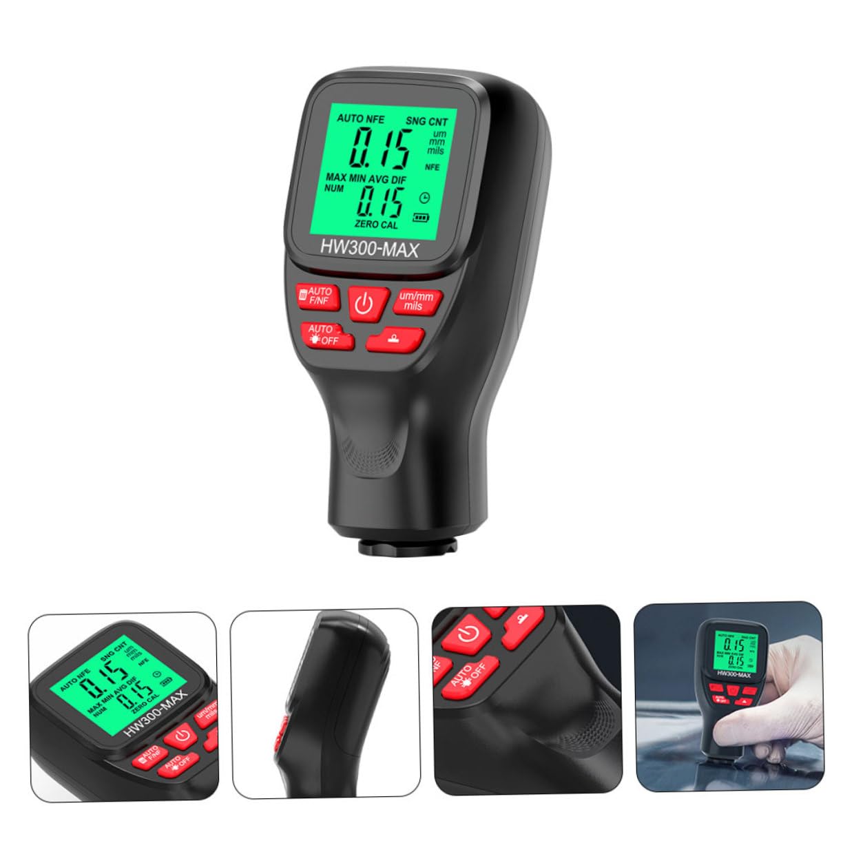 PLAFOPE Misuratore Digitale Spessore Vernice Compatto e Portatile Display LCD Retroilluminato Strumento Multifunzione con Goniometro e Livella per Misurazioni Precise Adatto per Controllo