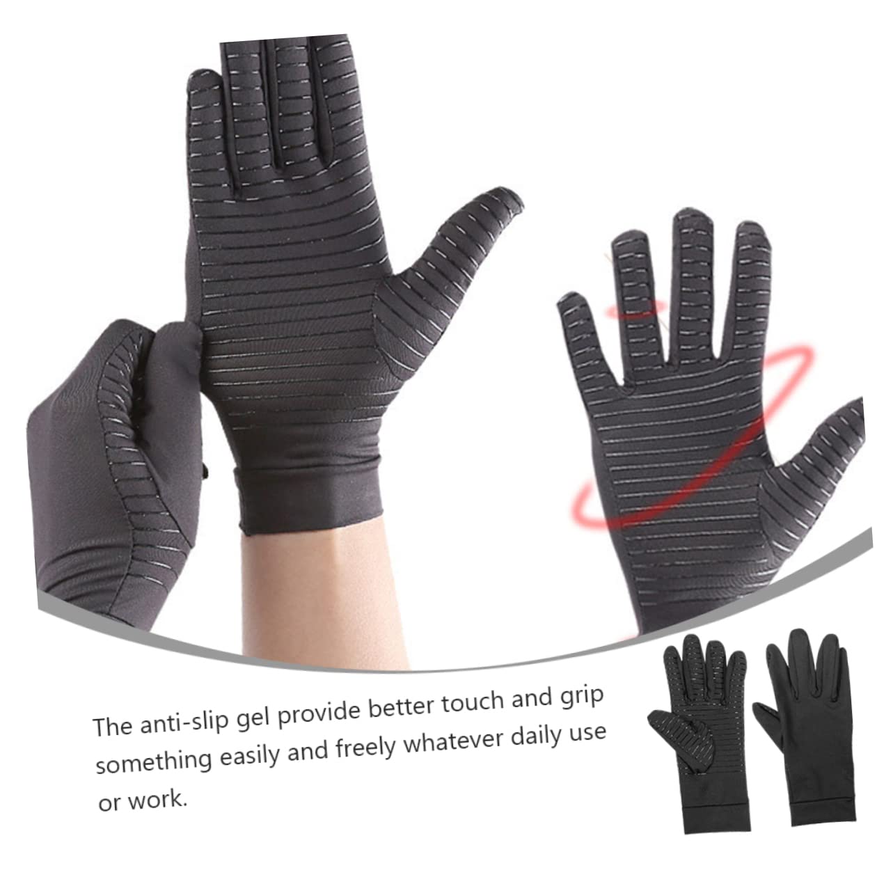 VALICLUD 1Pair Non Slip Compression Gloves for Full Finger Design for Cycling Driving Gaming Three for Fit