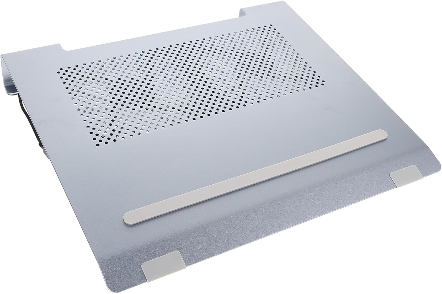 PRETYZOOM Aluminum Alloy Laptop Cooling Pad Ventilated Stand for Laptops to 17.3 Inch, Quiet USB Cooling Fan Cooler with Height Adjustable Gray Base for Gaming and Office Use