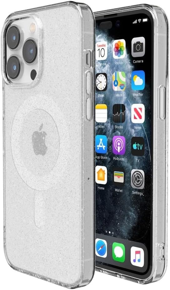 Miniatura 5 de Casely Funda para iPhone 13 Pro Cielos Claros Funda de teléfono brillante con destellos de purpurina Compatible con MagSafe