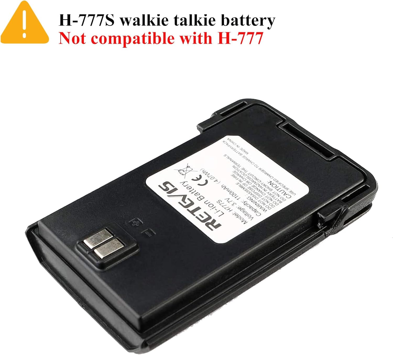 Retevis H-777S Walkie Talkies Battery,1100mAh Rechargeable Battery,3.7V 2 Way Radios Battery for Retevis H-777S Walkie Talkies (1 Pack) : Electronics