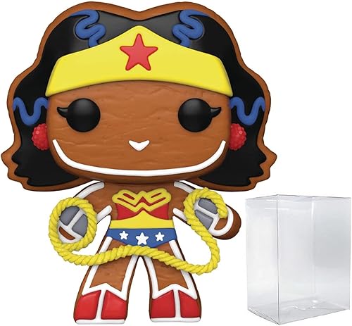 POP DC Holiday - Figura de vinilo de Funko de la Mujer Maravilla de jengibre (paquete con funda protectora de caja compatible), multicolor, 3.75