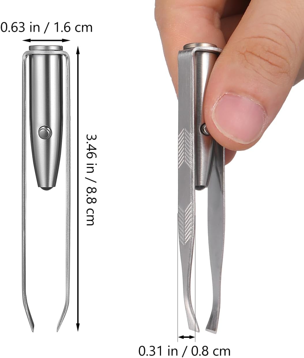 Tweezers with Light, Eyebrow Tweezers Professional, Eyebrow Plucker with Light for Home Use and Travel Makeup Kit