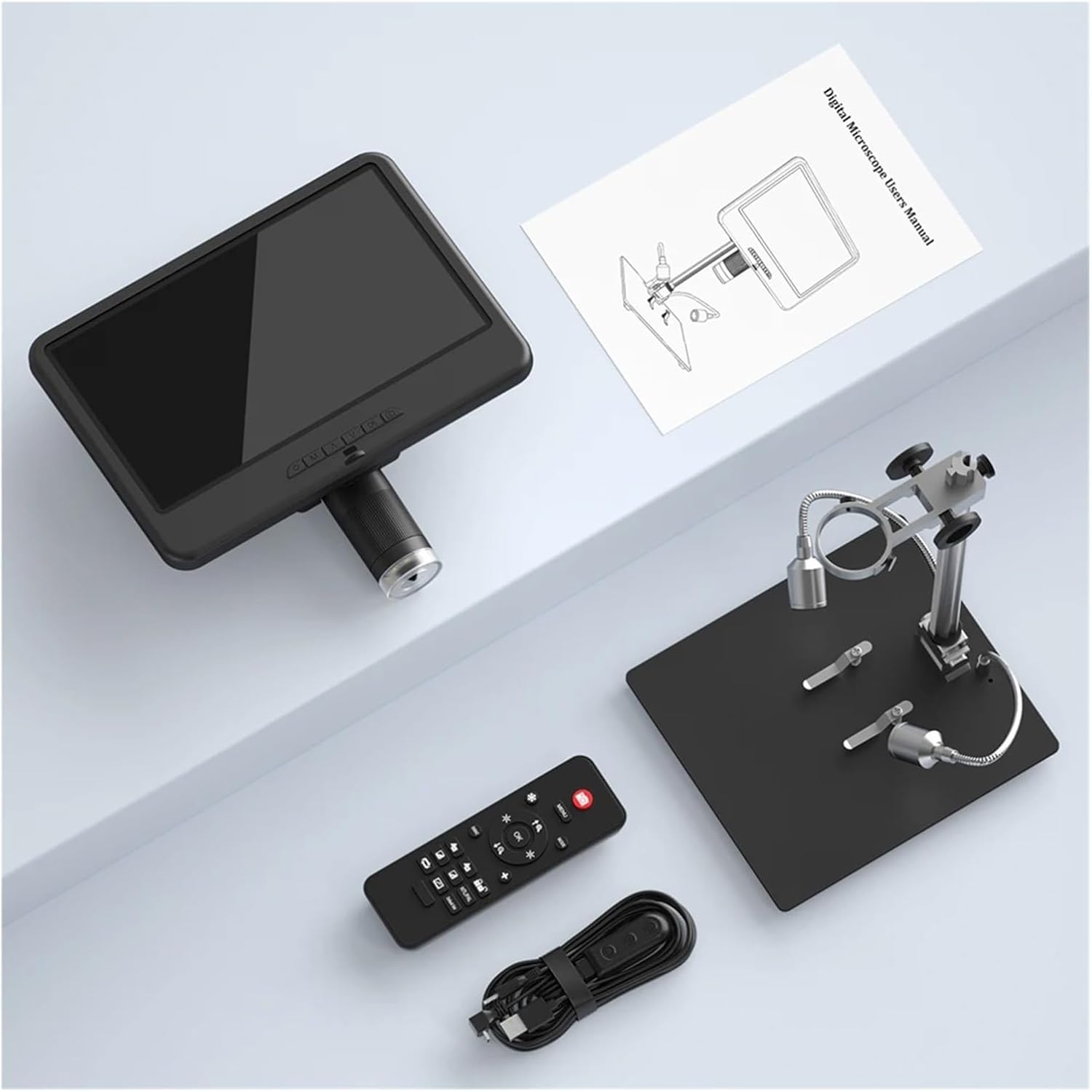 デジタル顕微鏡 10.1 インチ調整可能な液晶エレクトロニクス顕微鏡ツール PCB/SMD 1080P はんだ付け Microsco