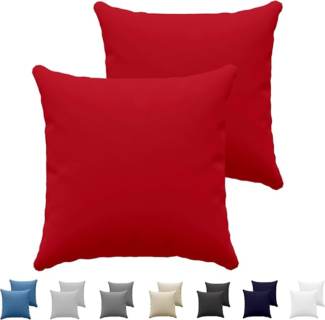 Dreamzie Poszewek na Poduszki (Zestaw 2) - Czerwony - na poduszki 80 x 80 cm - 100% bawełna dżersej 150 g/m2 - poszewka na poduszkę - odporna i hipoalergiczna