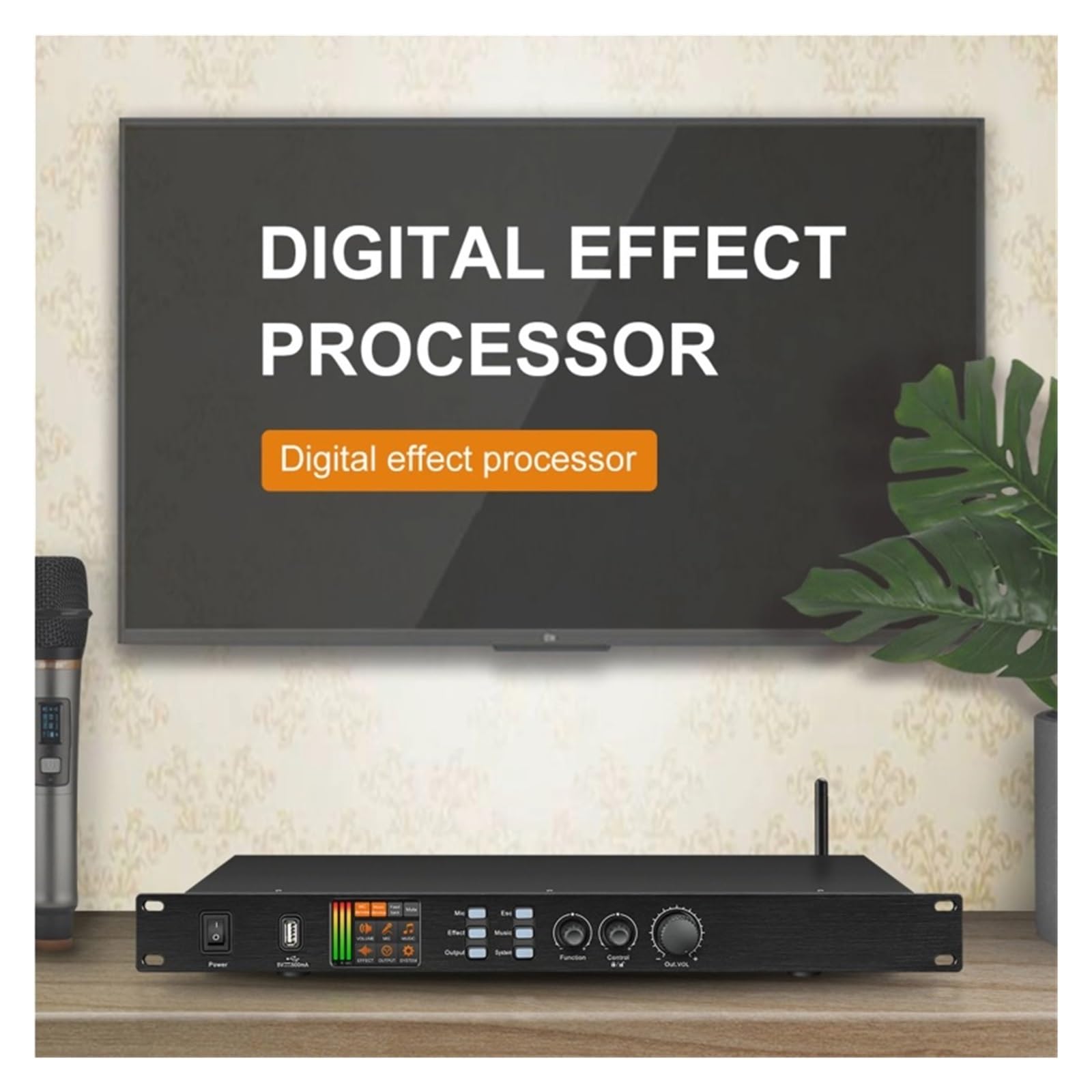 Procesador De Audio Digital Profesional K1800, Procesador De Karaoke DSP De 32 Bits, Preefectos KTV, Sistema De Altavoces Con Efecto Eco, Bluetooth, USB