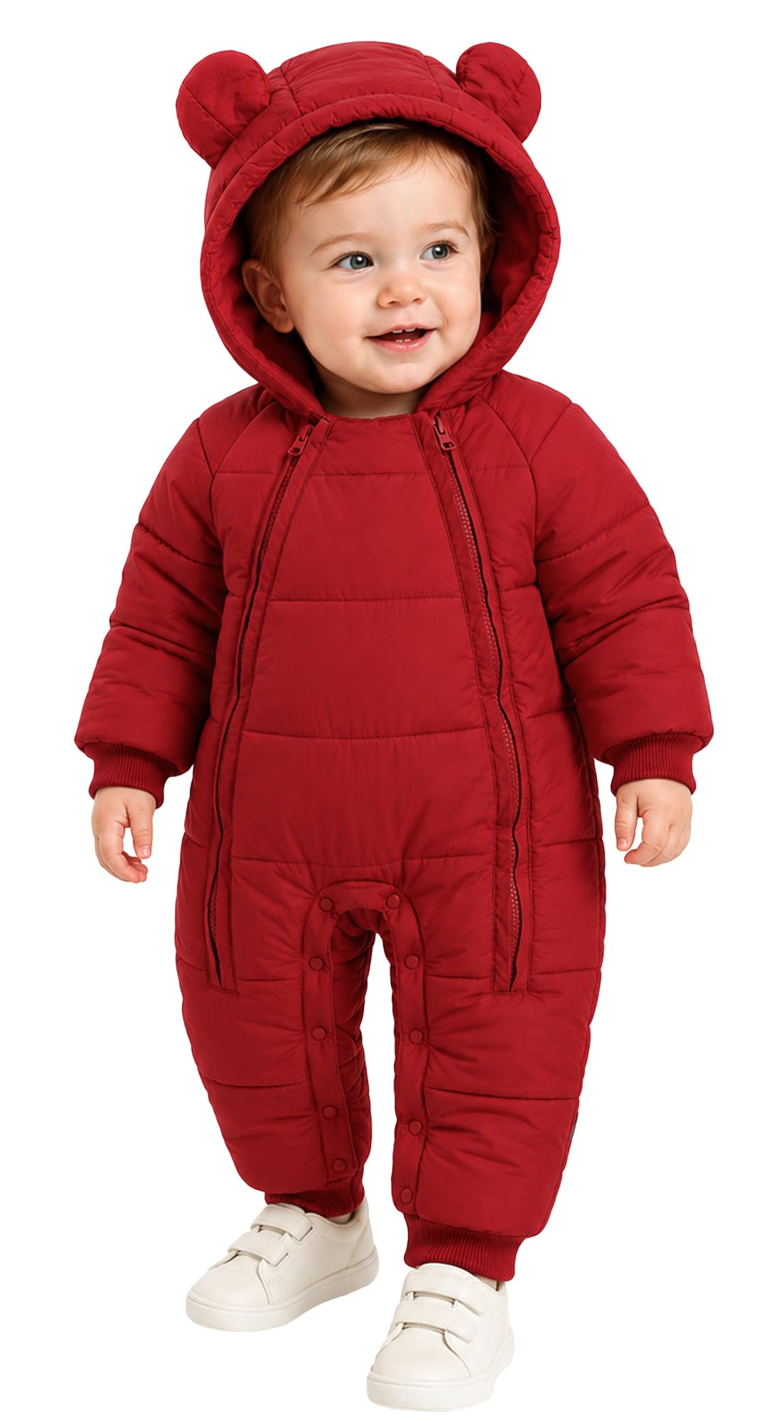SEAUR Baby Strampler Warmer Outdoor Reißverschluss Winter Jumpsuit Overall Baby Schneeanzug Winddicht Einfarbig 0-24 Monate