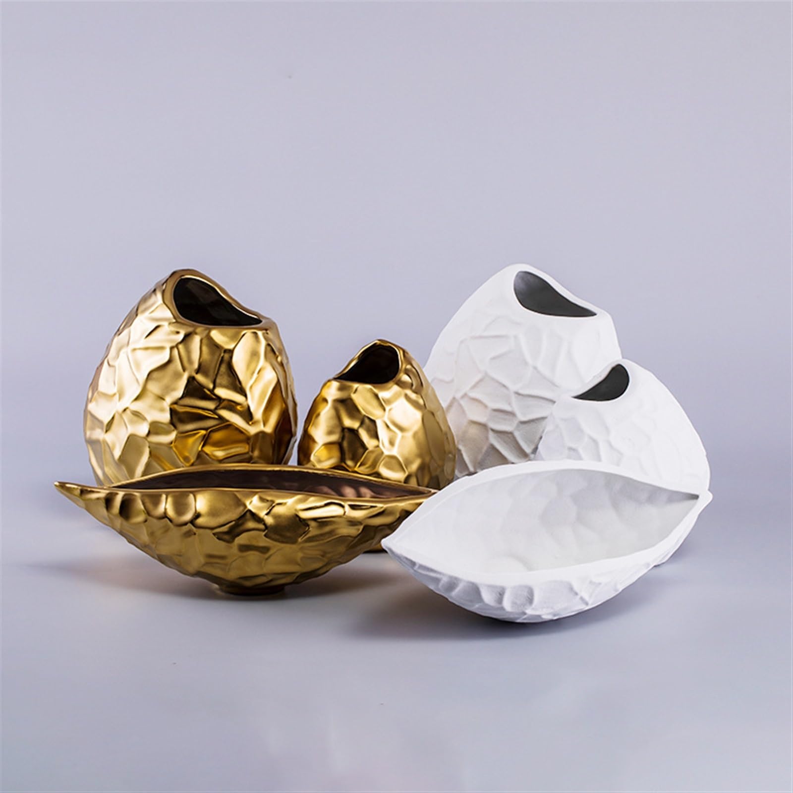 Jarrones Decorativo Artesanías de decoración jarrón Metal Aluminio, hogar, Sala Estar, Comedor, Mesa Florero Jarrones(Blanco,Grande)