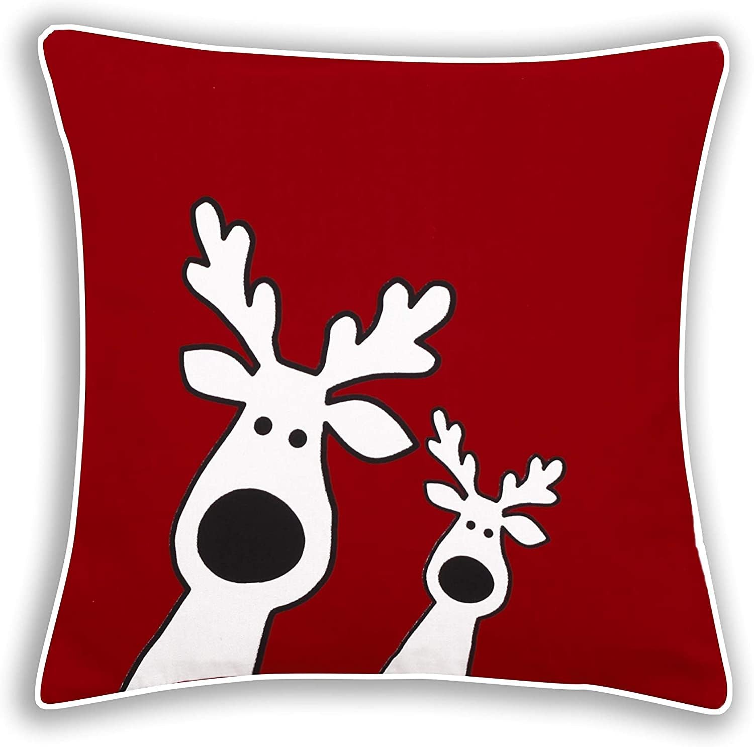 ARLINENS Pack of 2 Christmas Cushion Cover Decorations Indoor Décor Xmas Cushion Cover Throw Pillow Cases For Sofa Couches Home Bedroom Room in 18x18 (Reindeer)