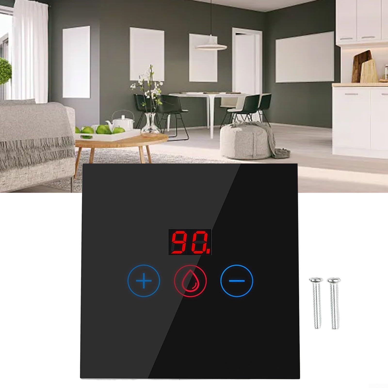 Interrupteur de chauffe-eau Wi-Fi 20 A, interrupteur intelligent avec minuterie, télécommande par application, compatible avec l'application Amazon/Home (noir)