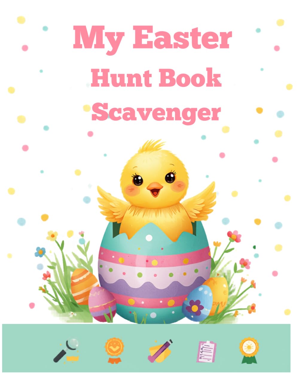 Easter Scavenger Hunt Activity Book For Kids Ages 4-8: A Fun & Interactive Easter Activity Book with Scavenger Hunt Clues, Brain Games and Creative Coloring Pages