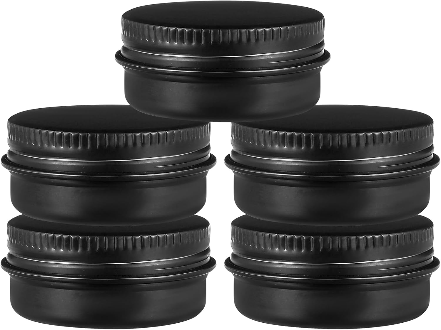 ElevateTech 5 Pcs Metal Pill Box Portable Pill Case Round Travel Pills Organizer Box Aluminium Alloy Pills Container for Purse Daily Medicines Storage Boxes to Hold Small Things (Black)