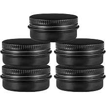 ElevateTech 5 Pcs Metal Pill Box Portable Pill Case Round Travel Pills Organizer Box Aluminium Alloy Pills Container for Purse Daily Medicines Storage Boxes to Hold Small Things Black