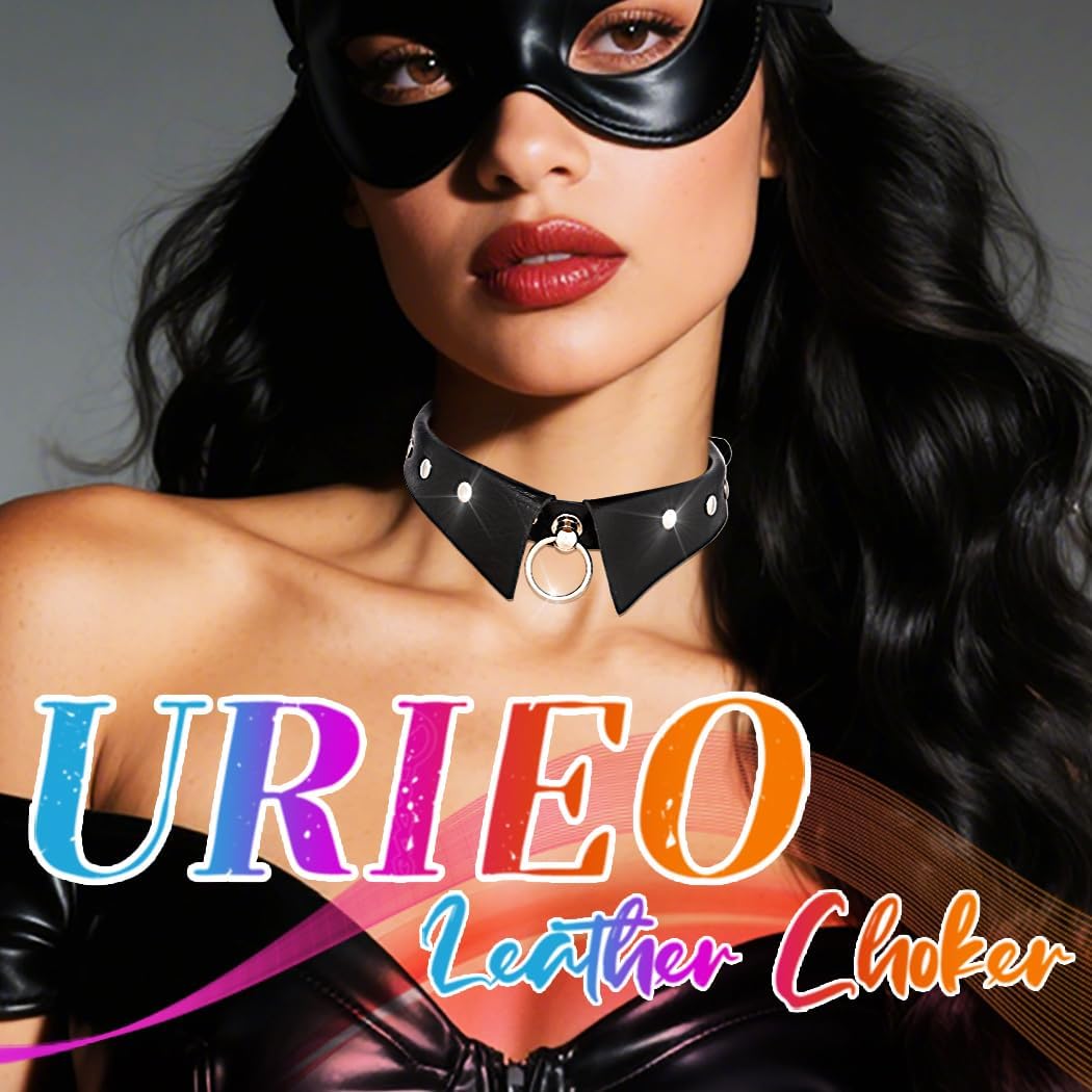 Urieo Gothic Leather Choker Necklace Black Punk Nightclub Jewerly Accessories for Women - Image 6