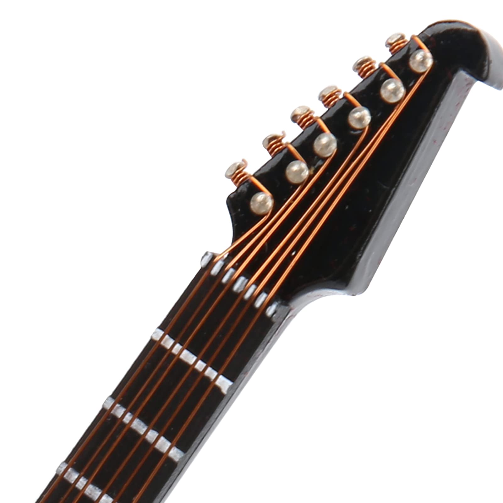 Chitarra in Miniatura Replica Mini Chitarra Elettrica in Legno Modello Delicato Ornamento per Chitarra Figurina di Strumento Musicale Bello con Espositore e Scatola di Immagazzinaggio 12*4*1.5cm