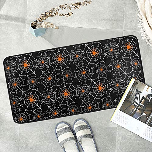 Naanle Halloween Anti Fatigue Kitchen Floor Mat, Cobweb Non Slip Absorbent Comfort Standing Mat Kitchen Runner Rug for Hallway Entryway Bathroom Living Room Bedroom 39 x 20 Inches