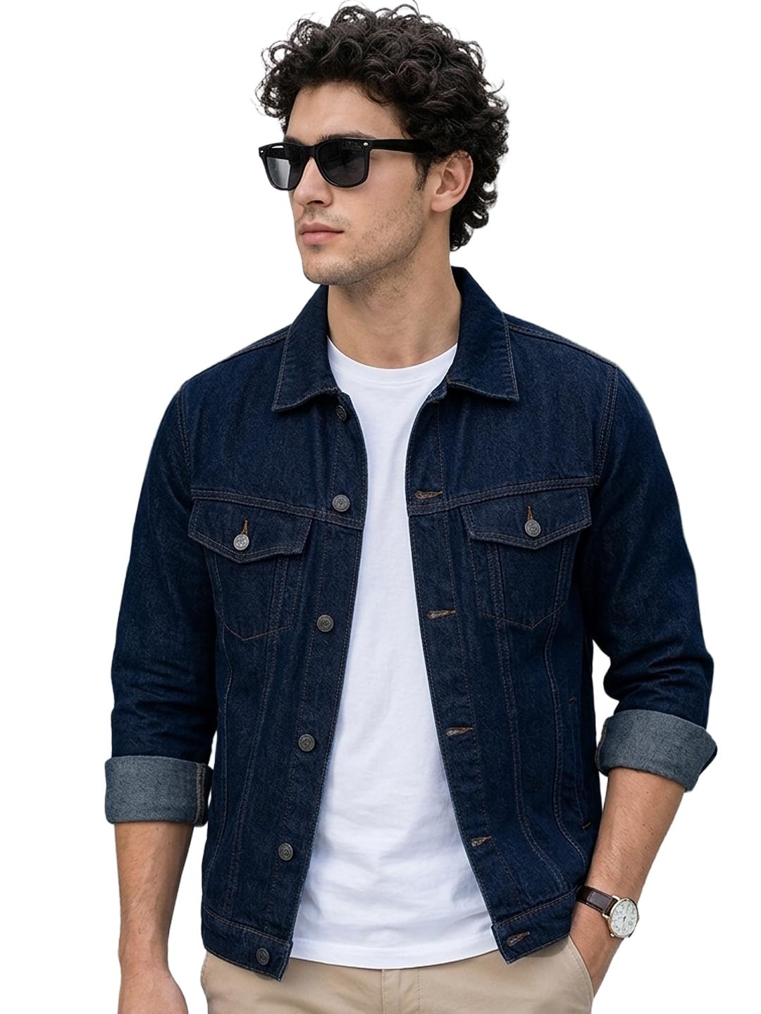 Men's Regular Fit Washed Full Sleeve Denim Jacket-image-18