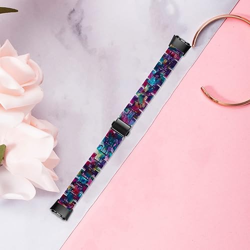 Vista 14 de Wongeto Compatible con correas Fitbit Luxe/Luxe SE para mujer, correa de resina con hebilla de acero inoxidable bandas de repuesto para Fitbit Luxe