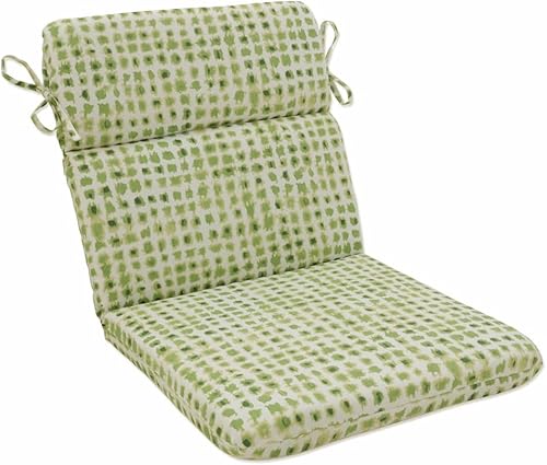 Pillow Perfect Alauda Grasshopper - Cojín redondo para silla de esquina para exterioresinteriores, 40.5 x 21 pulgadas, verde