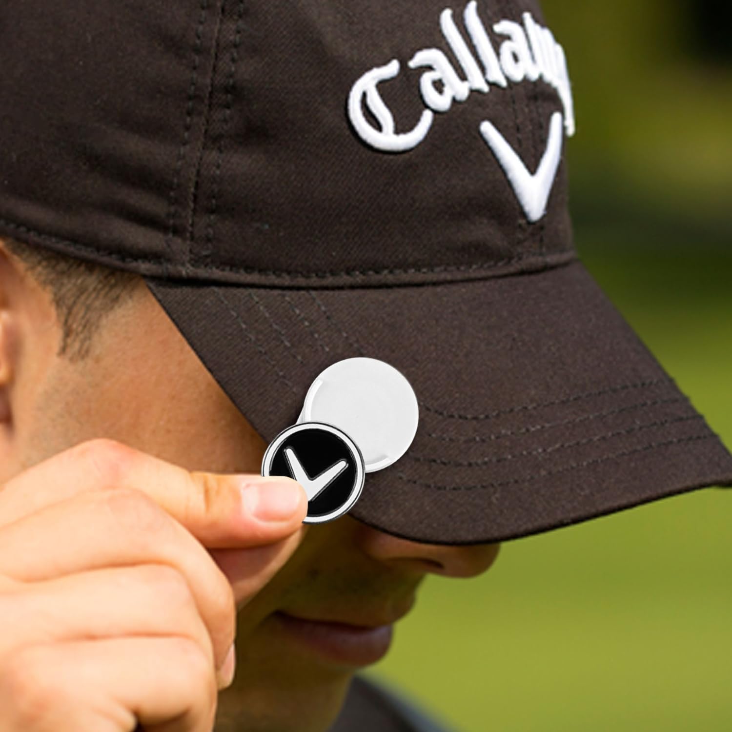 Callaway Magnetic Golf Ball Marker Hat Clips 2-Pack - Black/White