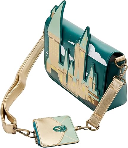 Miniatura 4 de Loungefly Harry Potter Golden Hogwarts - Bolso bandolera con bolsa
