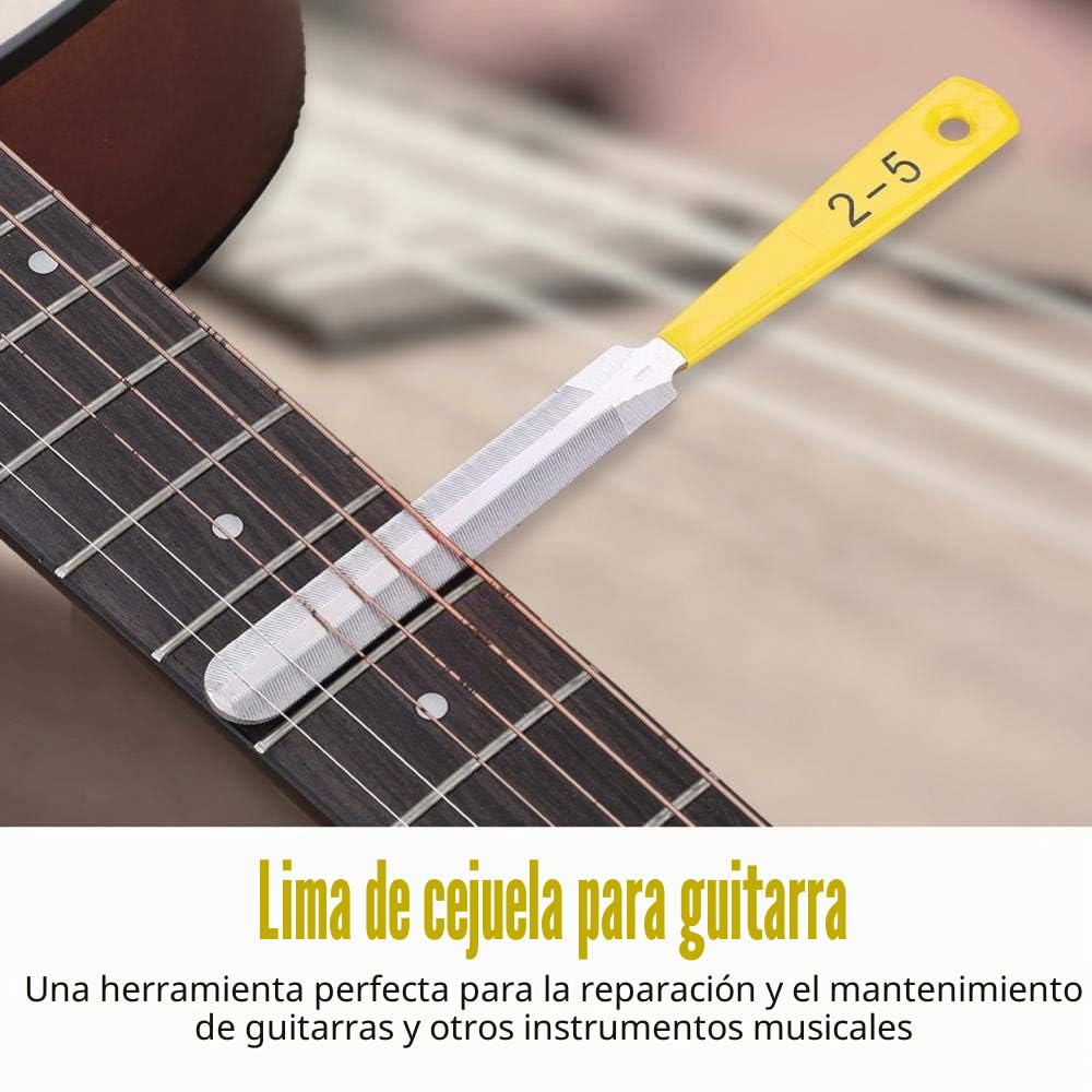 Nut Files Guitarra, 3PCS Nut File Nail Puller Herramienta de Reparación para Bajo, Mandolina, Banjo, Ukulele