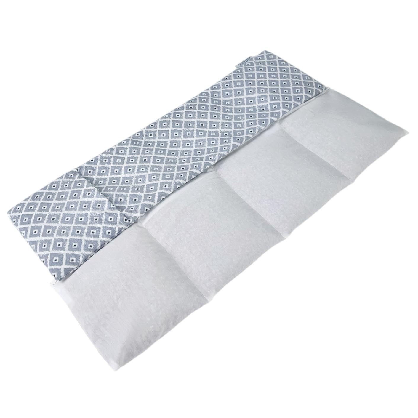 Saco térmico cervical de semillas de trigo con funda lavable 50x16cm (Topos gris)