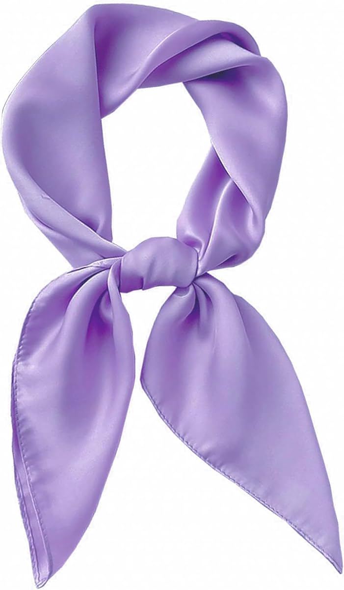 Women Square Scarf 27.5" Emulation Silk Head Bandanas Neckerchief