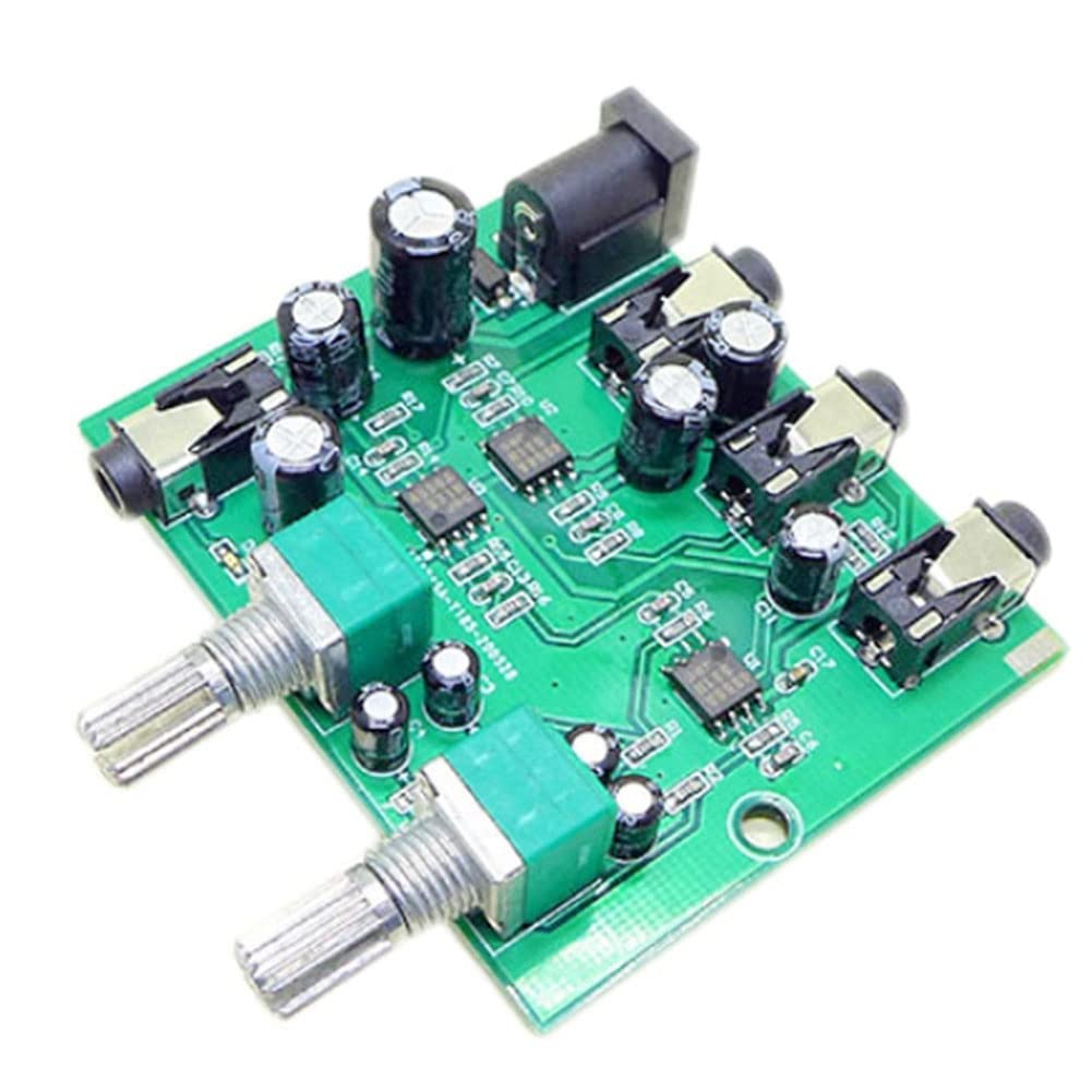 MARKELL AU-202 Stereo-Mixer, 2 Eingänge, 2 Ausgänge, Audio-Splitter für AMP-Kopfhörer, externe Leistung, Lautstärkeregler nur