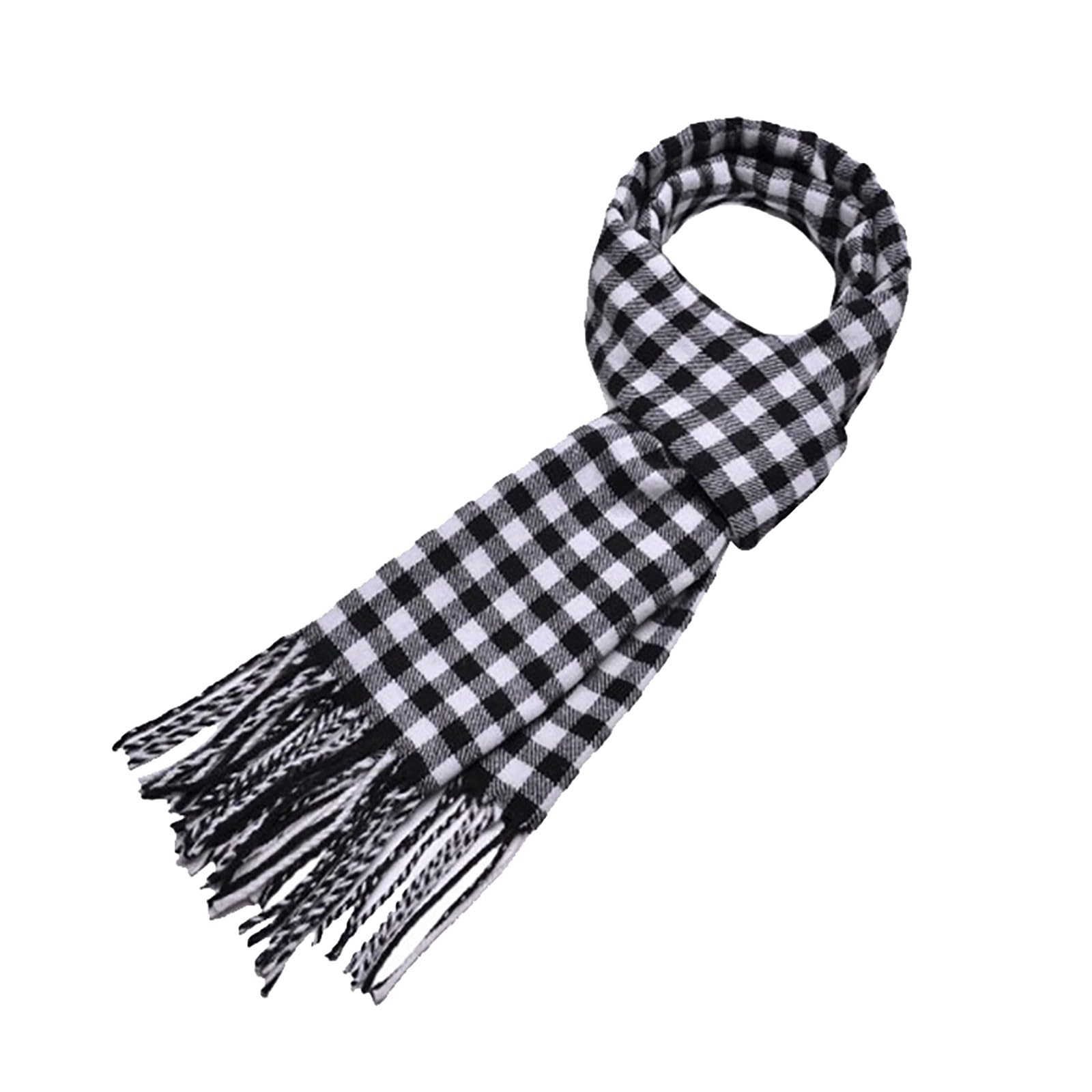 Bufanda de Lana, cálida, Suave, Ligera, tartán escocés, Regalo para Hombres, Mujeres, niños, Bufanda, Color Turquesa(Darkgray-One Size)