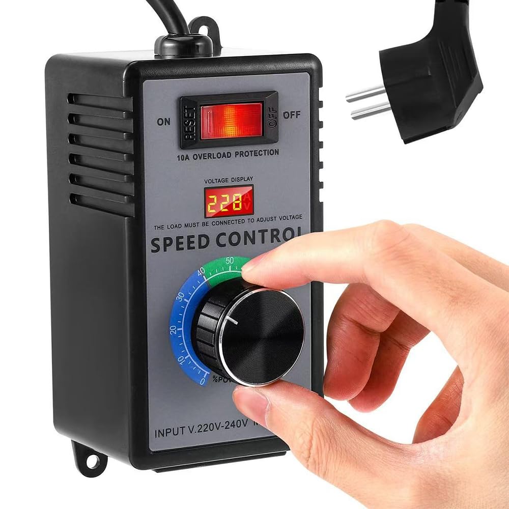 Regulator prędkości obrotowej 230 V, przetwornica częstotliwości, AC 220 V, 10 A, moc szczytowa 4000 W, regulator prędkości obrotowej silnika z zabezpieczeniem przed przeciążeniem, regulator