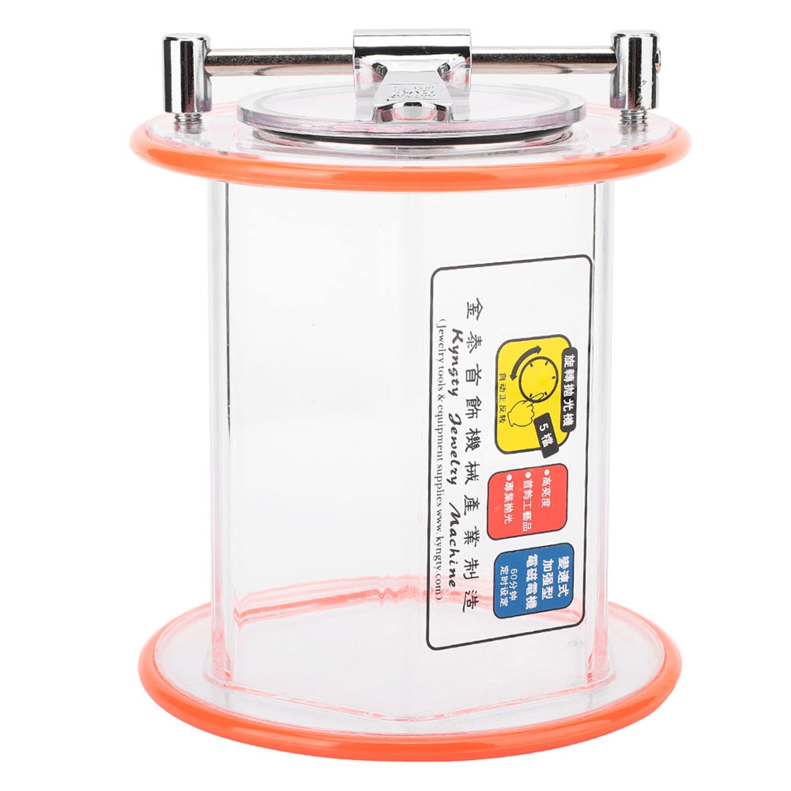 TOPINCN Pulidora Rotativa de Joyería, Cubo, Máquina Pulidora de Tambor de Joyería con Material de Plexiglás para Fabricantes de Joyas, 4 Configuraciones de Velocidad, Rotación Automática de 0-60