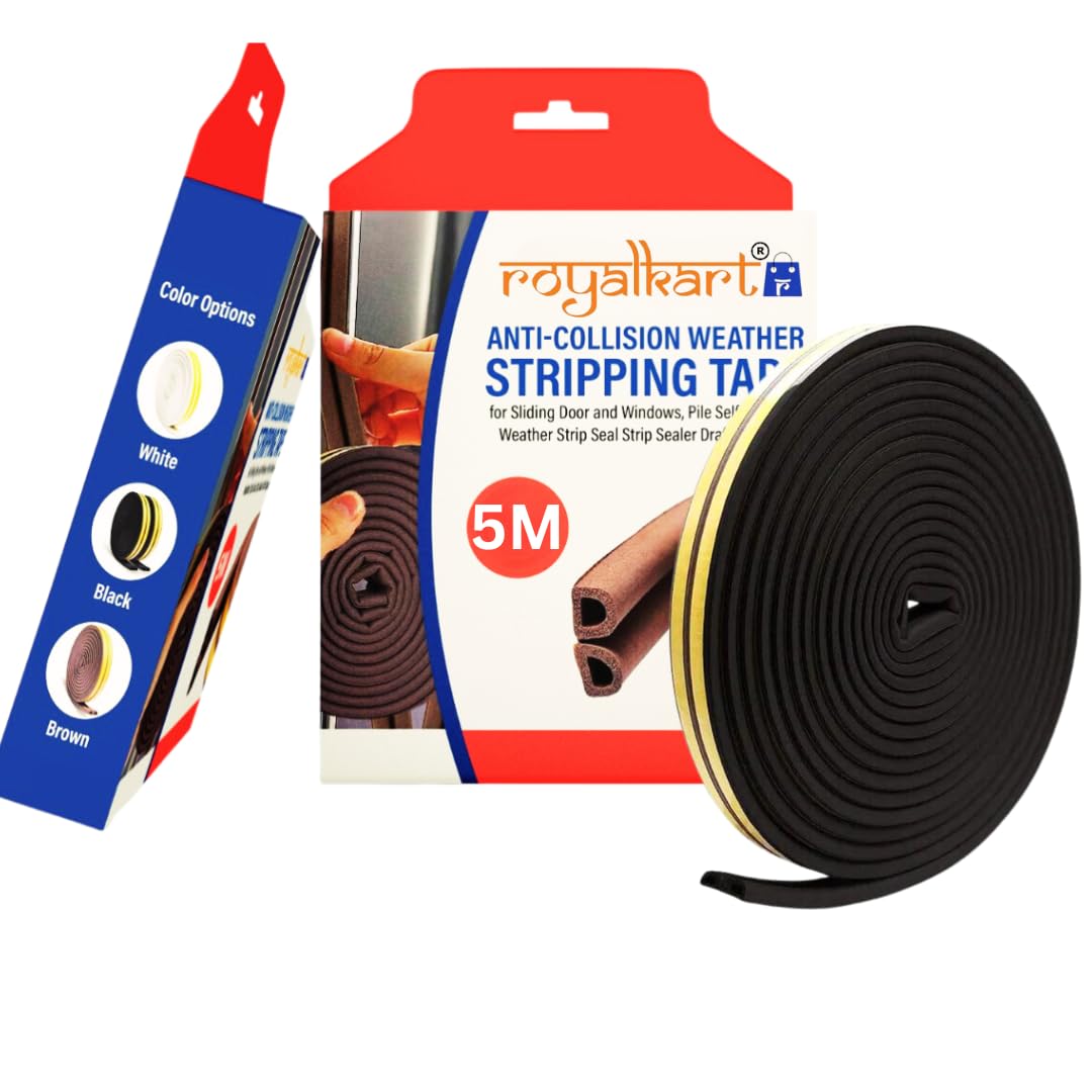 Royalkart Weatherproof Door Seal Strip | Window Soundproof Adhesive Tape | EPDM D Shape Rubber | Self-Adhesive Foam Insulation, Gap Sealing 2 * 2.5=5metre (B0C7CSCLKB) Amazon Price History, Amazon Price Tracker