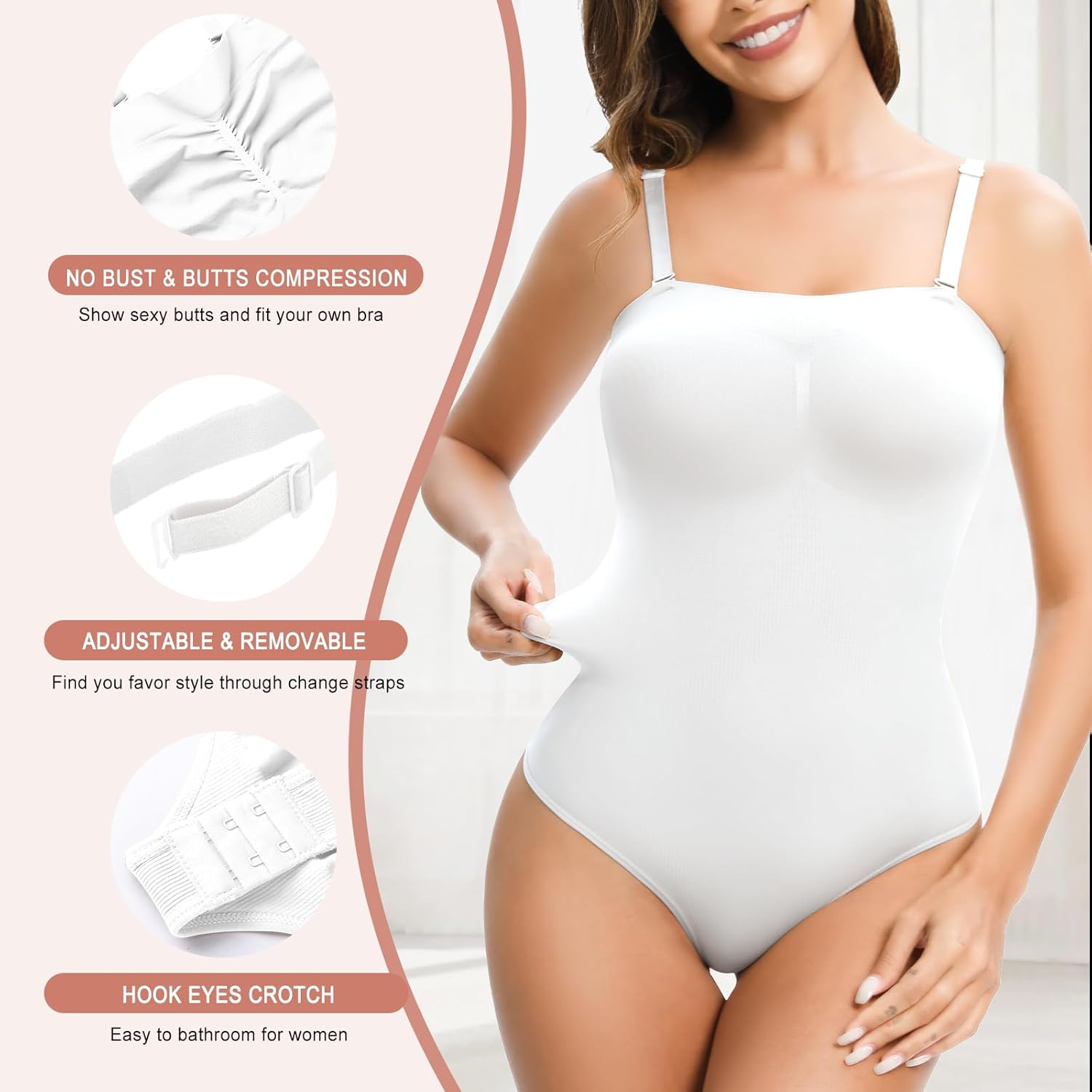 Strapless Shapewear Bodysuit for Women Tummy Control, Seamless Tube Top Bodysuit Body Shaper Off Shoulder Leotard - Image 6