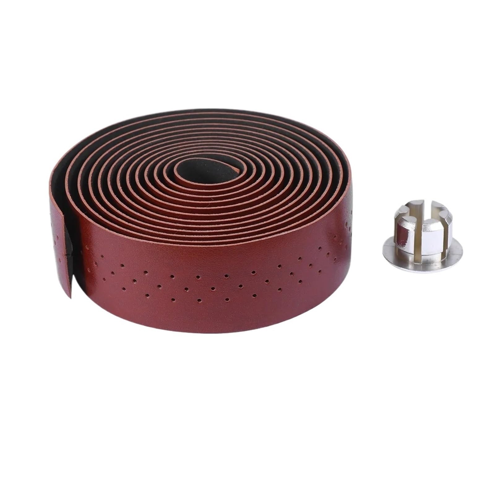 Guidoline Moto 1 Ensemble Ruban Guidon Vélo En PU Absorbant Les Chocs, Sangle Poinçonnage Marron Pour Le Cyclisme Plein Air Sur Route Montagne(Brown)