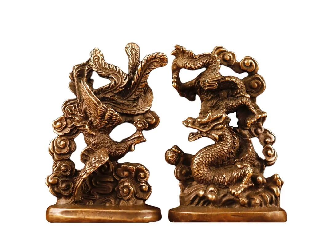 GLETSF Pure copper dog statue home decoration Feng shui fortune Teddy dog statue, 10 * 5 * 12cm0.36kg,1*-15 * 10 * 22cm2.9kg