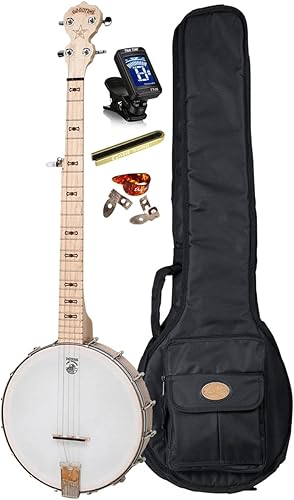 Deering Goodtime - Banjo abierto de 5 cuerdas con bolsa acolchada y afinador True Tune