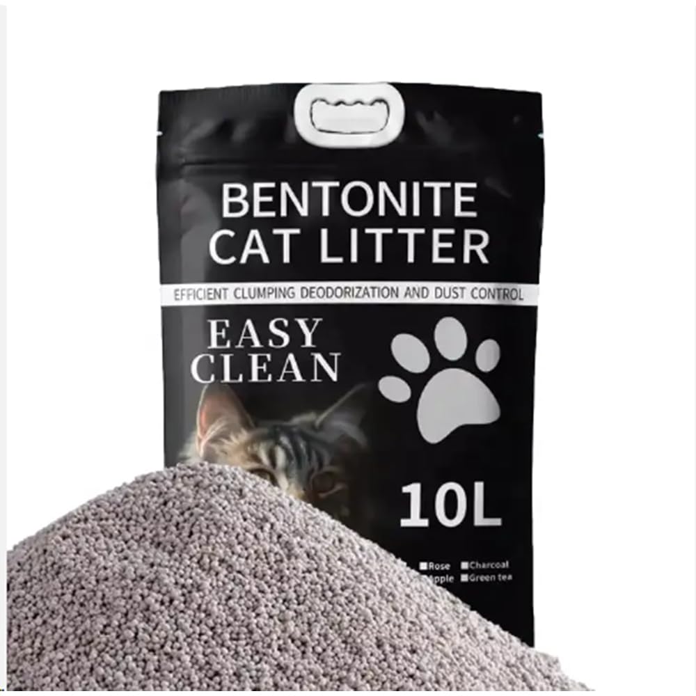 Arena aglomerante para Gatos de Benetonita con Carbón Activo y Arma de Lavanda, 10L, Materias primas 100% Naturales. Aglomeracion rapida SIN Polvo.