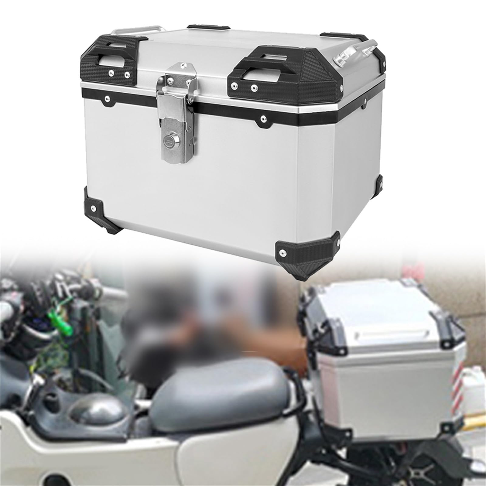 Caja para casco de motocicleta 45 L universal de ABS para equipaje 8