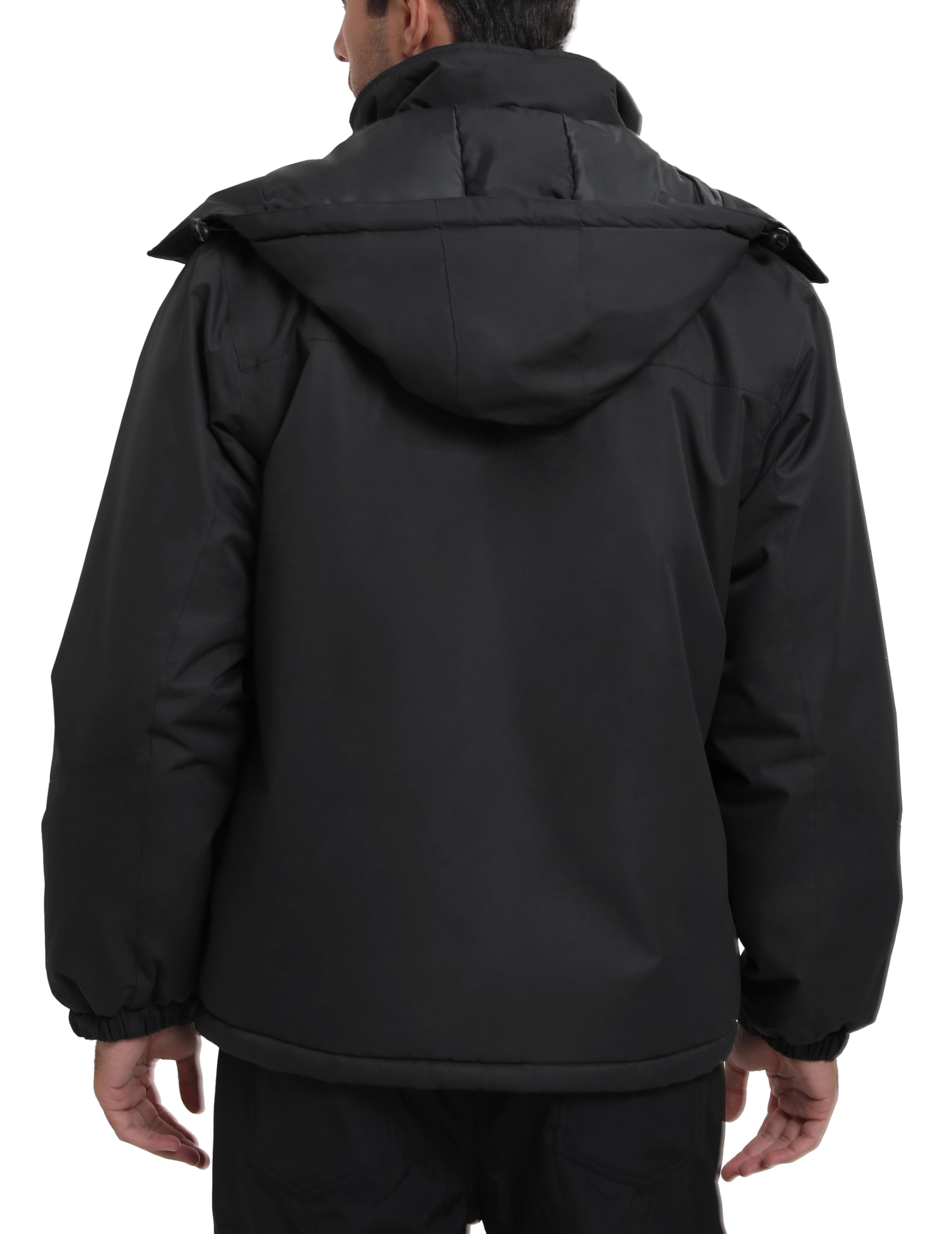 Chaqueta Esquí Impermeable Hombre Lana Cazadora Montaña Snowboard Invierno Forro Polar Cálida Antiviento Abrigos con Capucha Desmontable Exterior