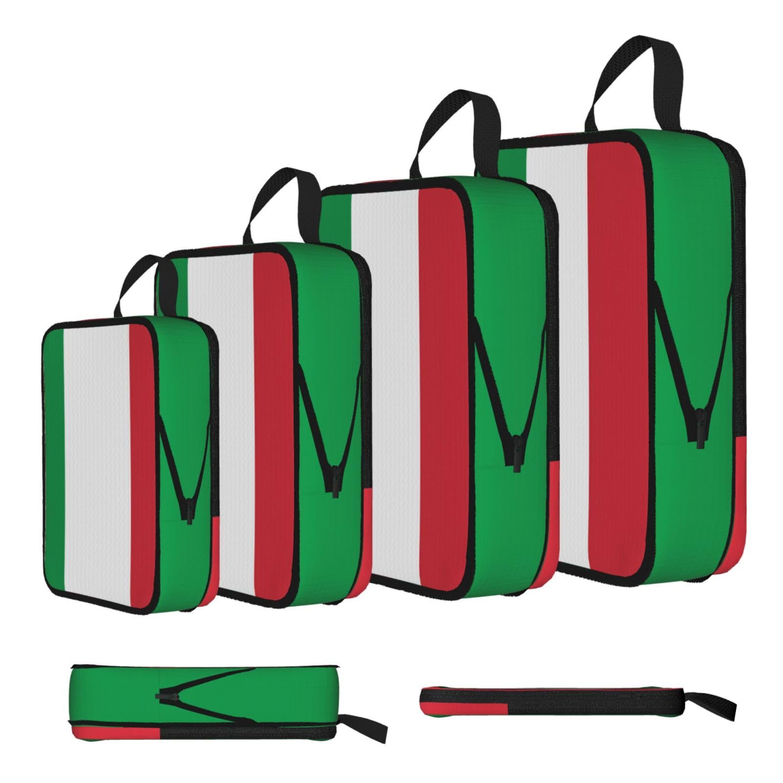 Sxzvvbn Black Italian Flag Compression Packing Cubes 4 Piece Set