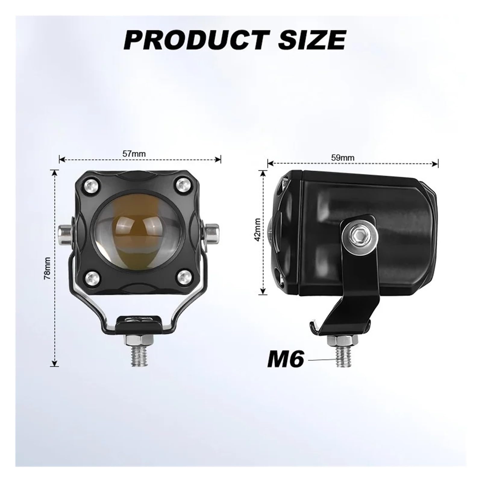 SANCAK Faros De Motocicleta Foco LED Motocicleta Camión Para SUV Para ATV Lente Proyector Faro Delantero Auxiliar Lámpara Trabajo Antiniebla Doble Color 8V-28V(2 piezas)