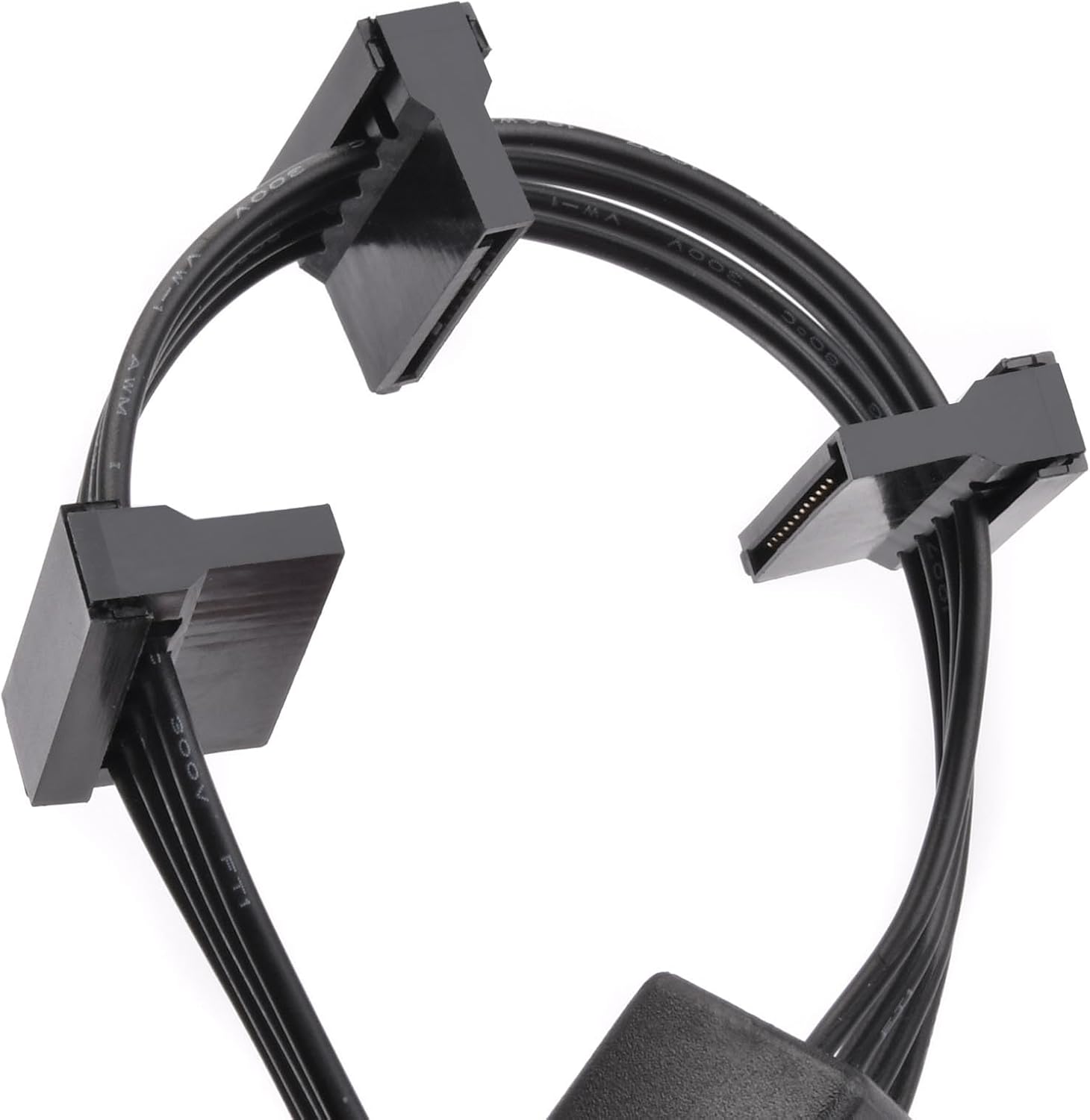 SilverStone Technology CP06-E4 Super Flexible 4-in-1 SATA Power Adapter Cable with Power Stabilizing Capacitors, SST-CP06-E4-USA