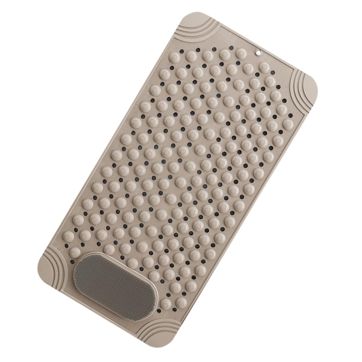 BESTOYARD Fregador de Pies para Ducha con Ventosa Antideslizante de PVC Beige, Alfombrilla Exfoliante para Baño con Montaje en Pared Adecuado para Ducha