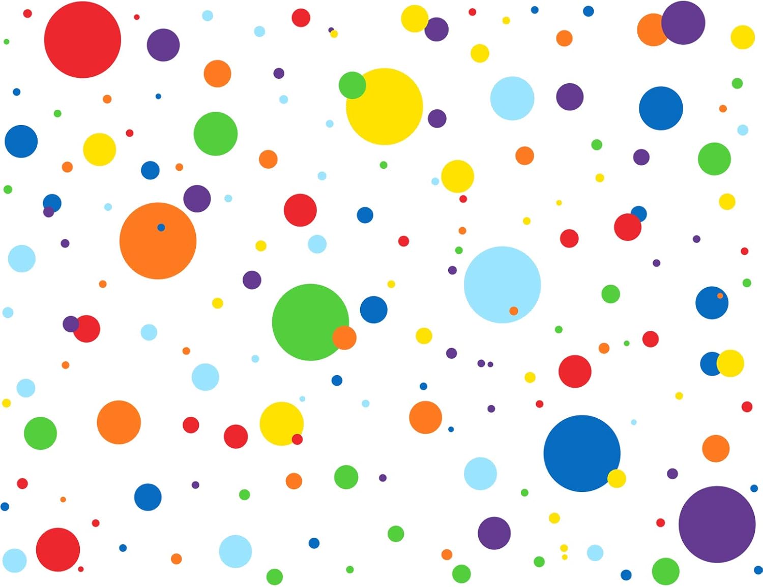Mozamy Creative Dots Wall Decals 175 Count Primary Colors Dots Decals 