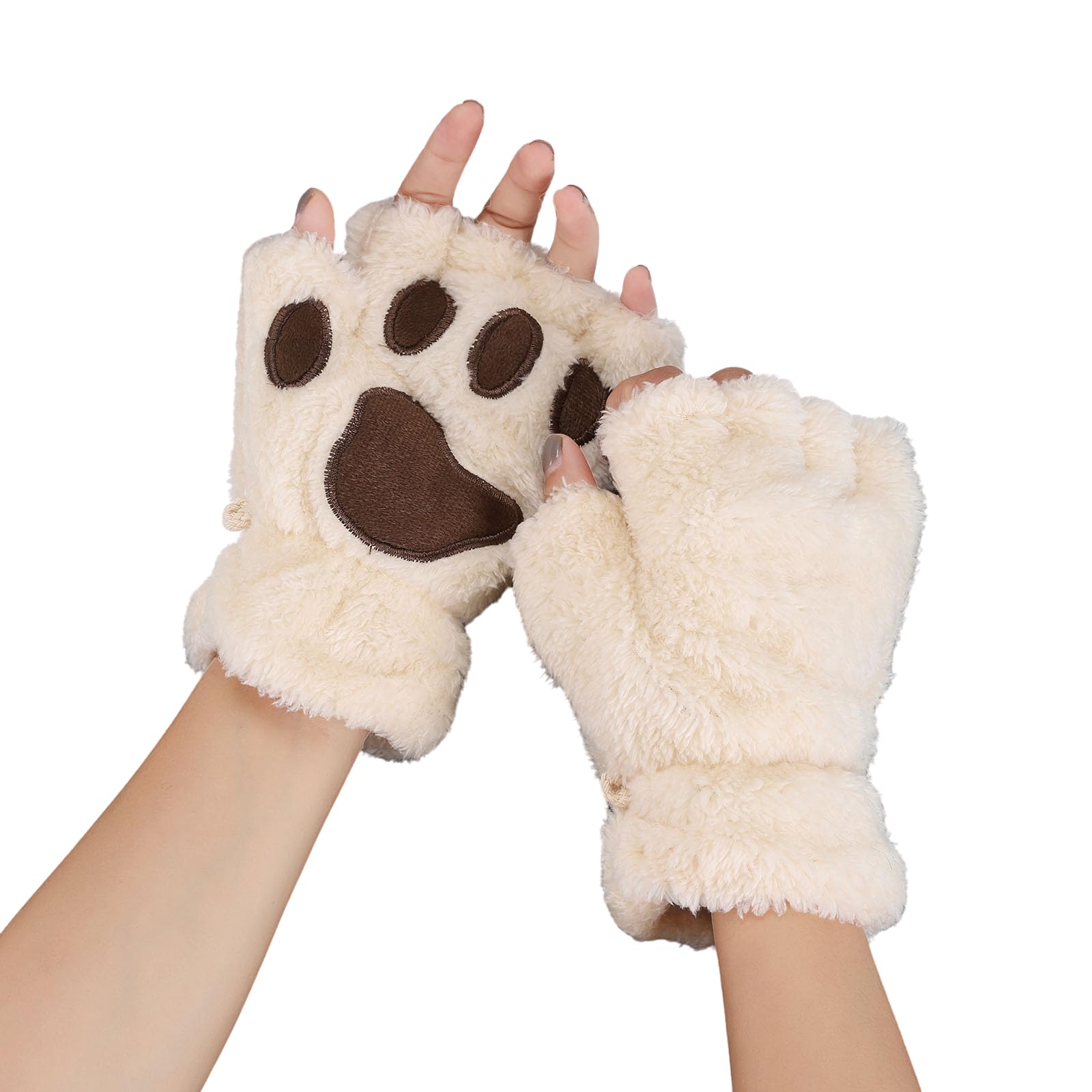 yolrdiw Therian Paws Cute Cat Paws Gloves Furry Fingerless Gloves Y2k Emo Stuff Cosplay Costume Accessories