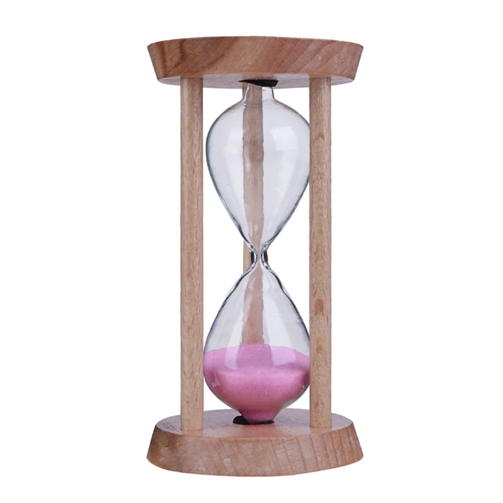 Reloj de Arena Madera for niños, Reloj 3,0 Minutos, Temporizador for Cepillo Dientes, decoración del hogar, 2 uds para Escuela(Pink)