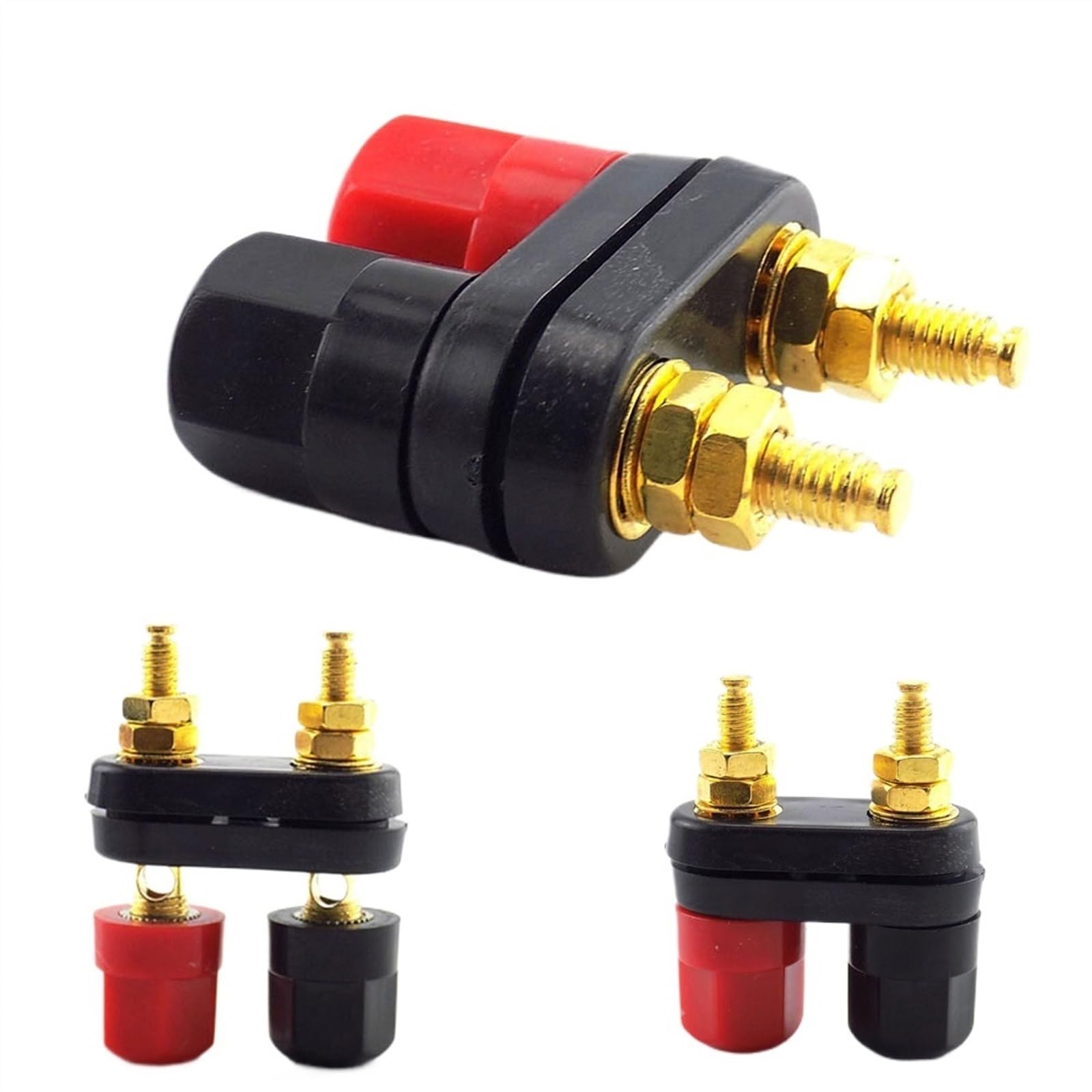 1 connecteur banane plaqué or rouge noir en cuivre fiche banane borne borne de liaison dans les connecteurs de fil 4 mm pour audio vidéo